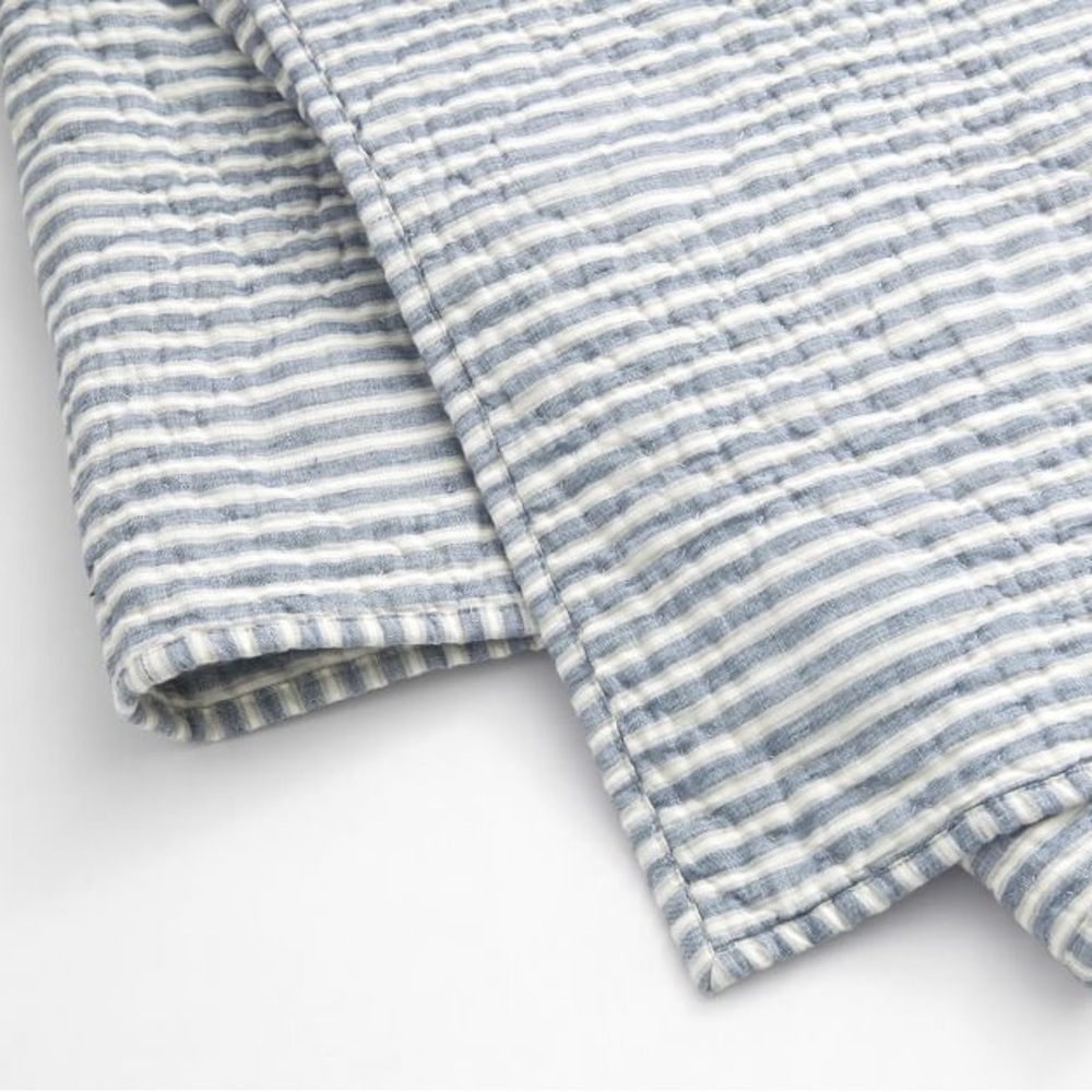 Pottery Barn Kids Montauk linen, crib  bedding blanket ￼two available